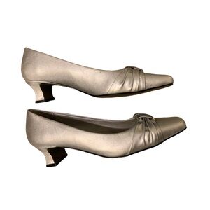Easy Street Alive 5 Silver Satin Shoes